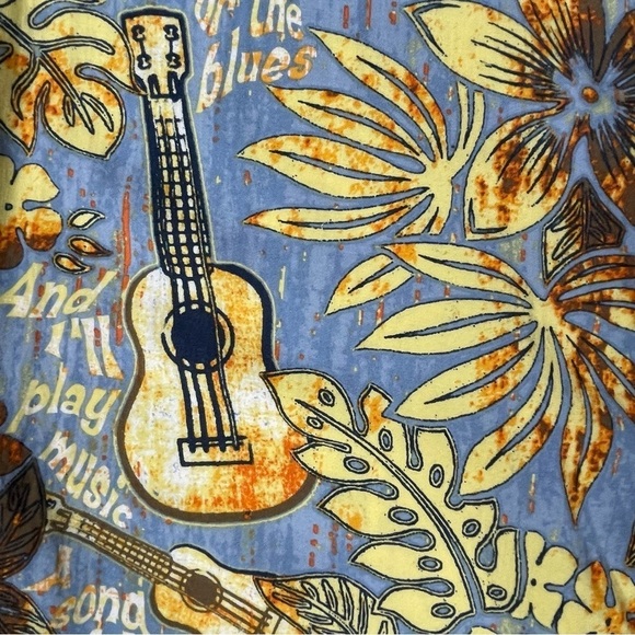 Margaritaville Floral Guitar Hawaiian Jimmy Buffet Button Up Shirt - Sz XXL - Picture 12 of 15